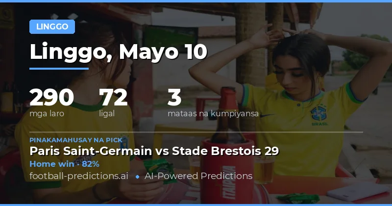 Mga Prediksyon para sa Sunday Football Matches noong 10 Mayo 2026