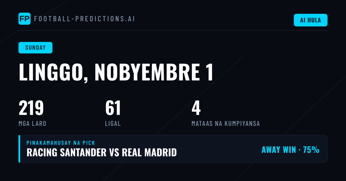 Mga Prediksyon para sa Linggo, 1 Nobyembre 2026