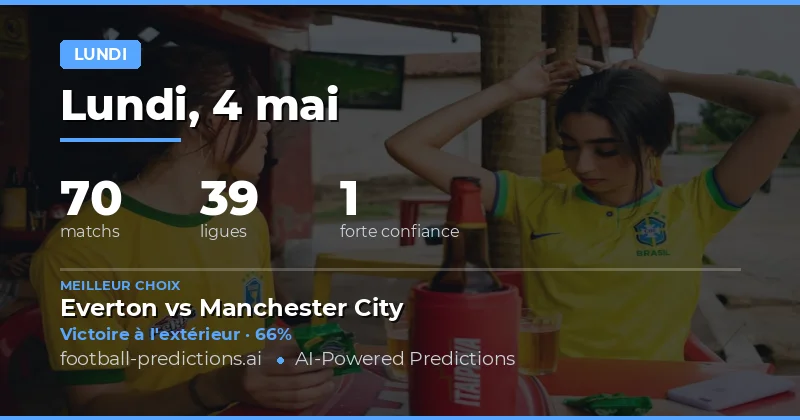 Pronostics Football du Lundi 4 Mai 2026