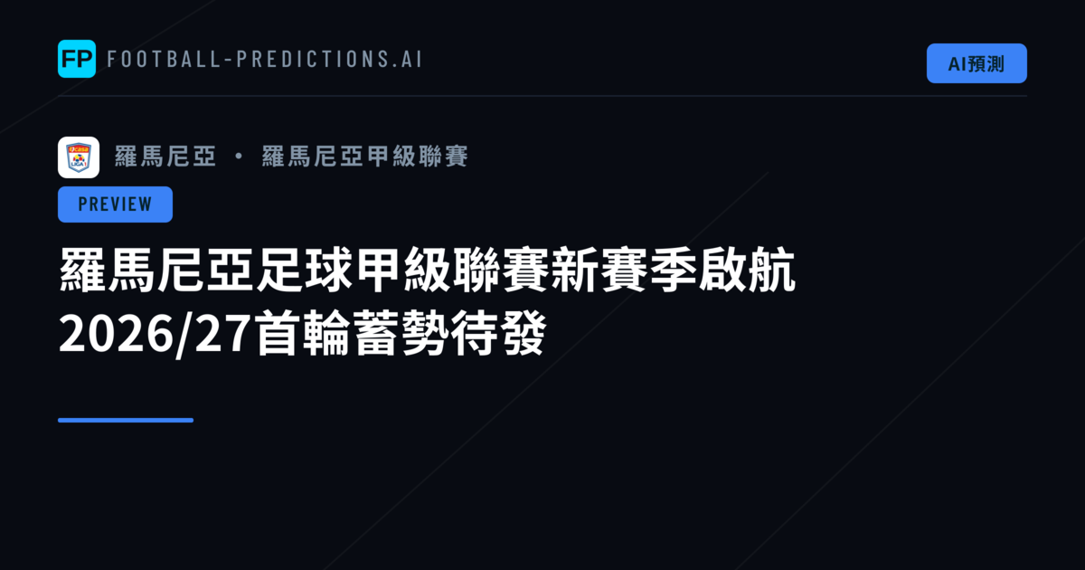 羅馬尼亞足球甲級聯賽新賽季啟航 2026/27首輪蓄勢待發