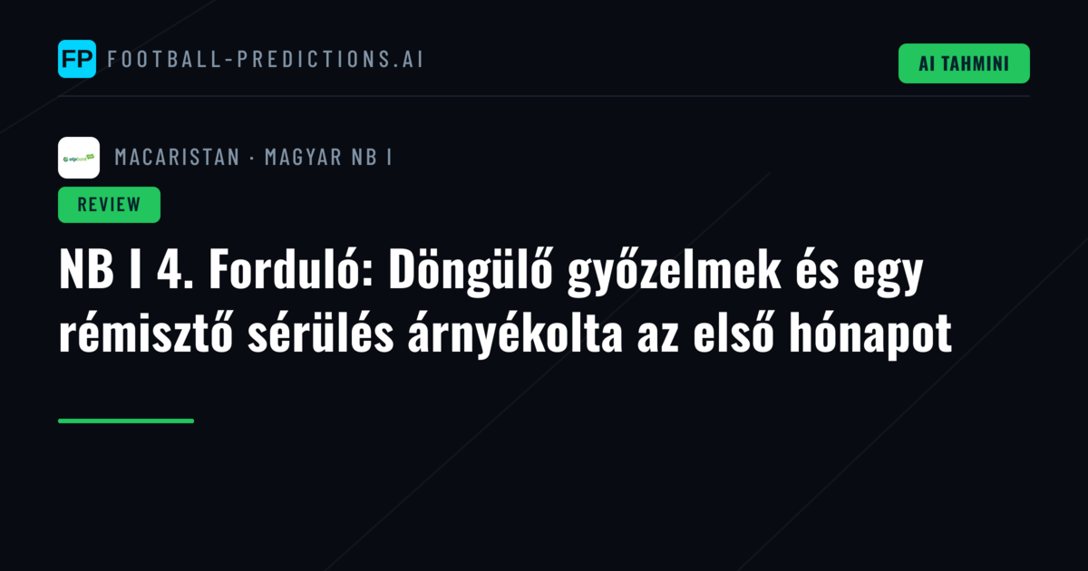 NB I 4. Forduló: Döngülő győzelmek és egy rémisztő sérülés árnyékolta az első hónapot