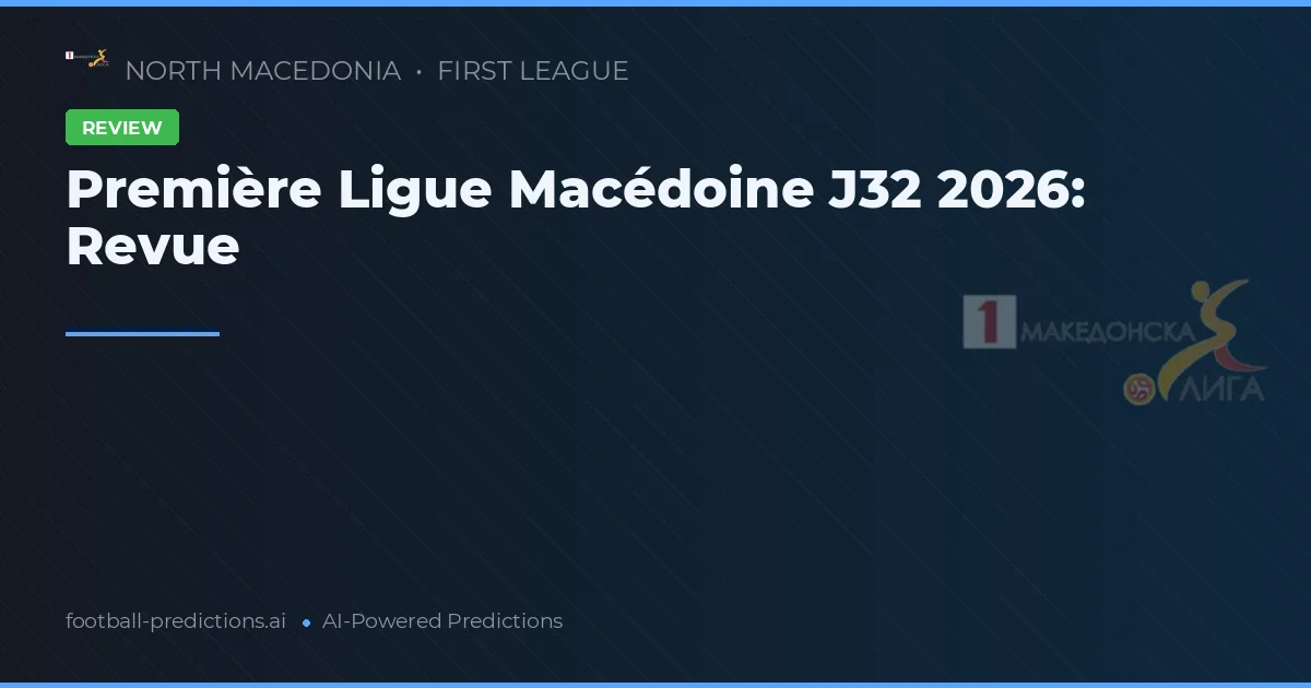 Première Ligue Macédoine J32 2026: Revue