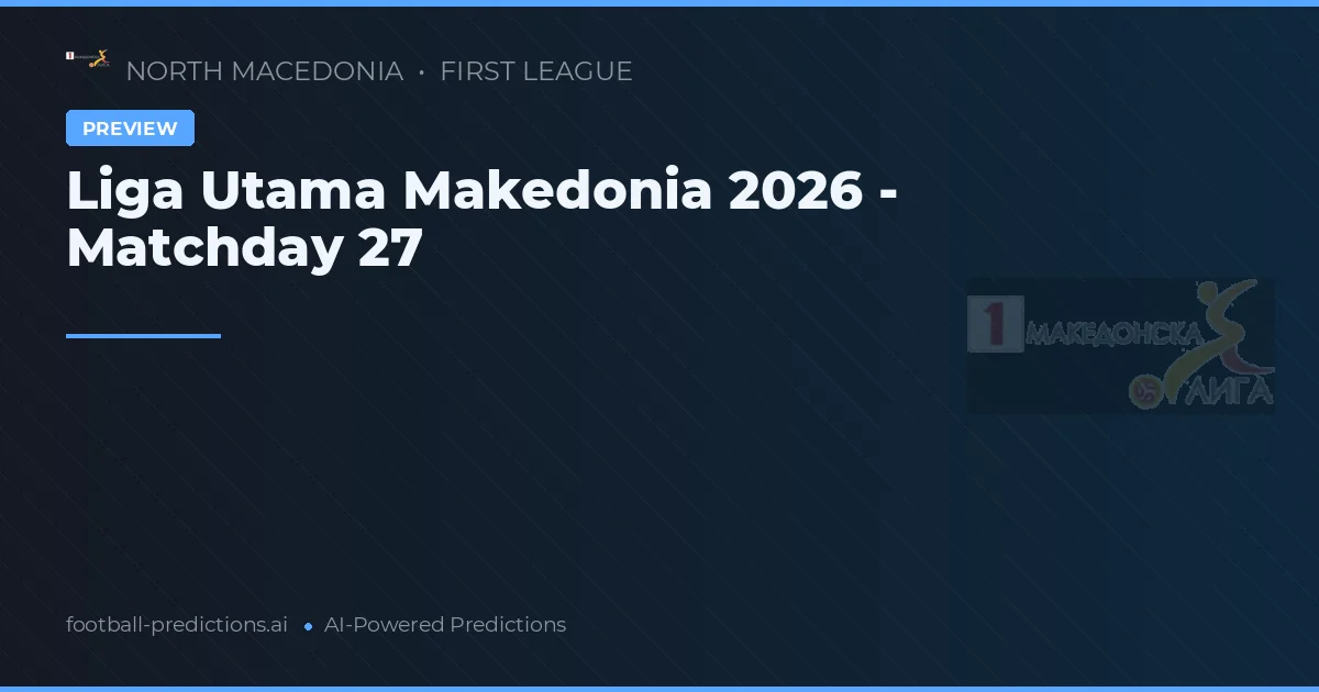 Liga Utama Makedonia 2026 - Matchday 27