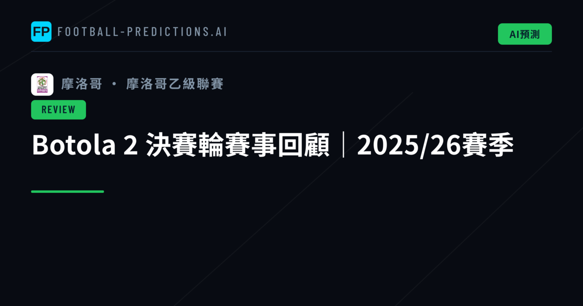 Botola 2 決賽輪賽事回顧|2025/26賽季