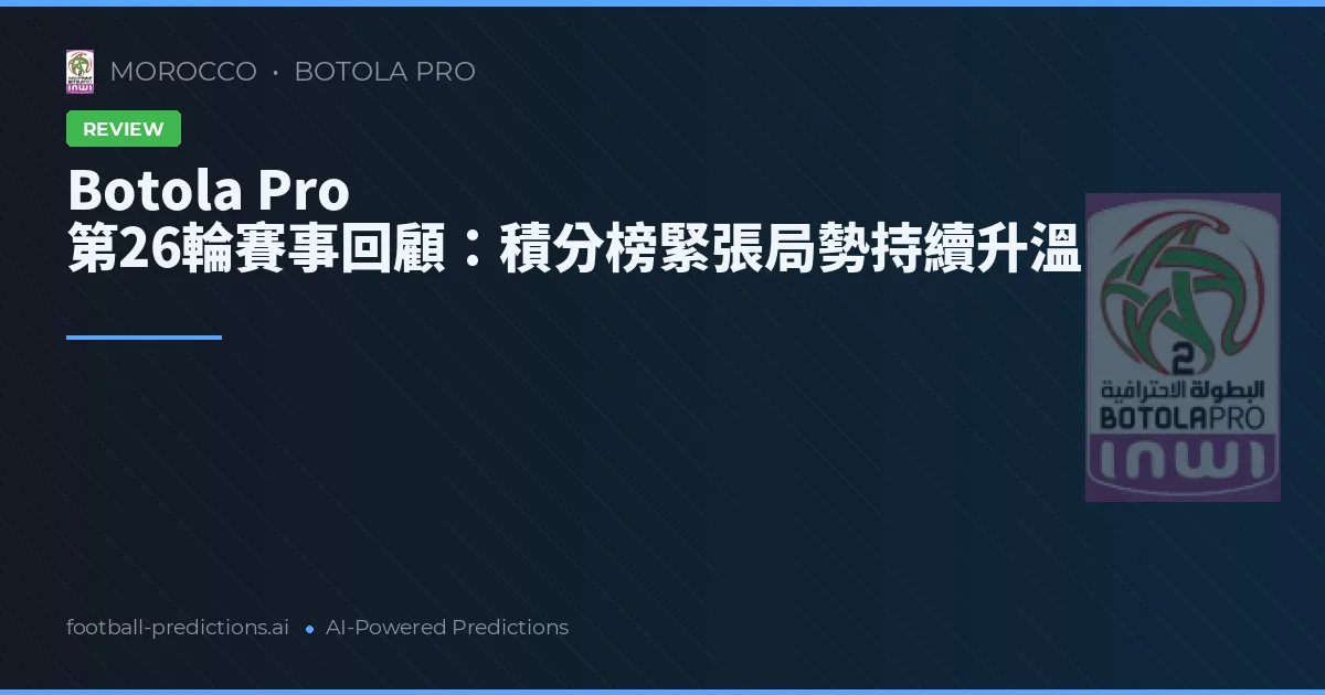 Botola Pro 第26輪賽事回顧：積分榜緊張局勢持續升溫