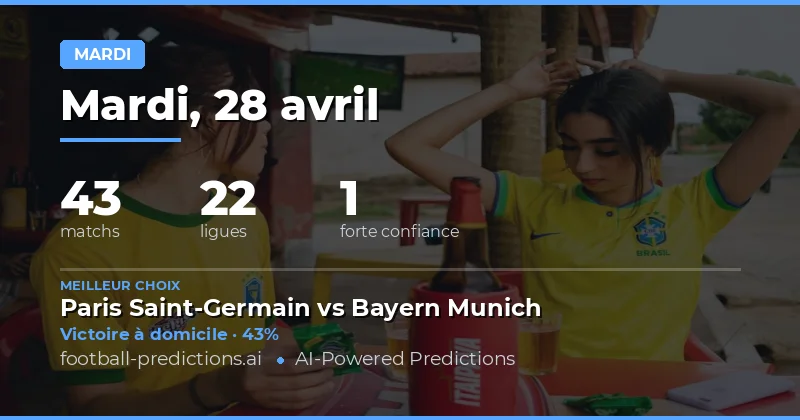 Les matchs de mardi 28 avril 2026 : une journée riche en opportunités