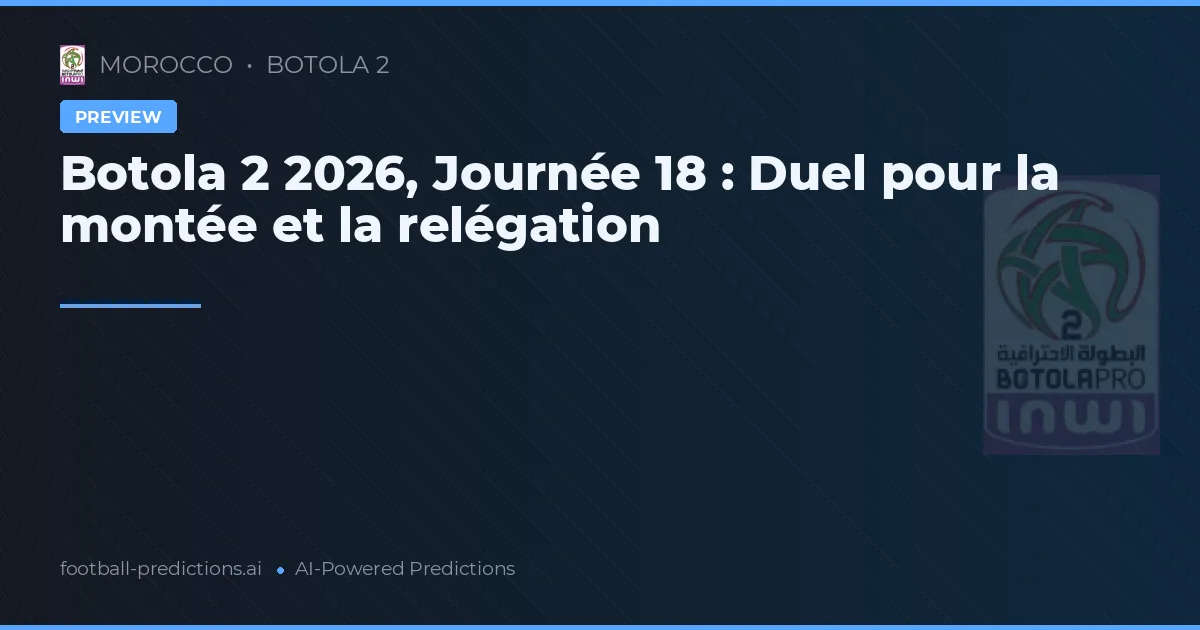 Botola 2 2026, Journée 18 : Duel pour la montée et la relégation