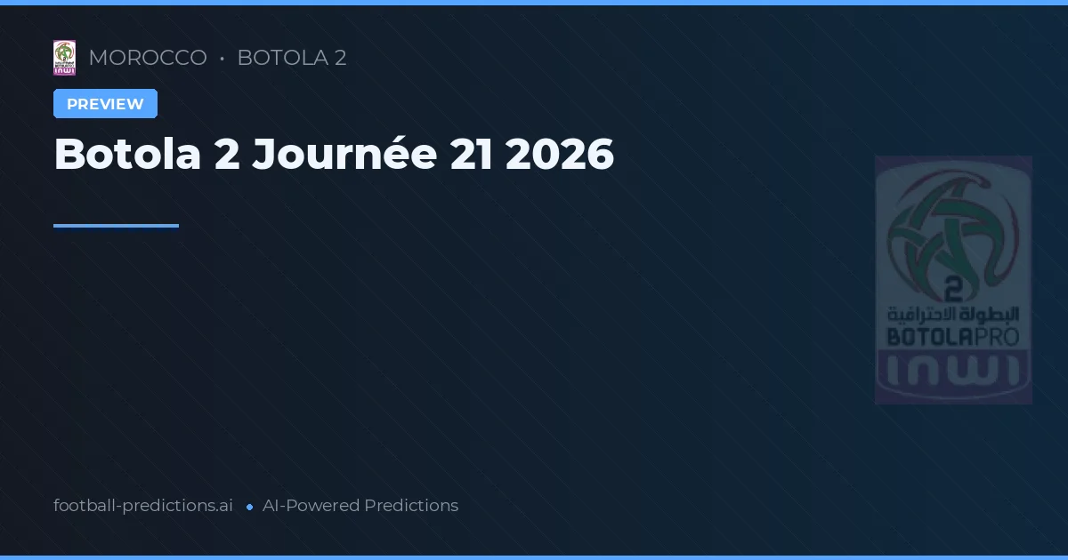 Botola 2 Journée 21 2026