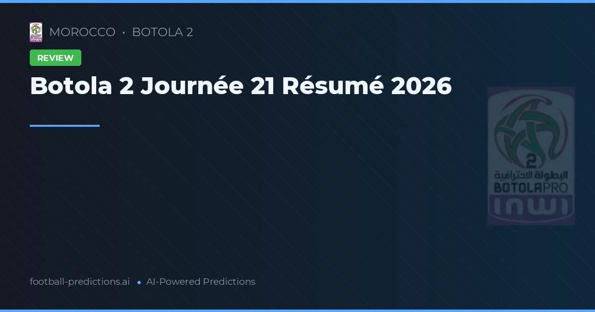 Botola 2 Journée 21 Résumé 2026