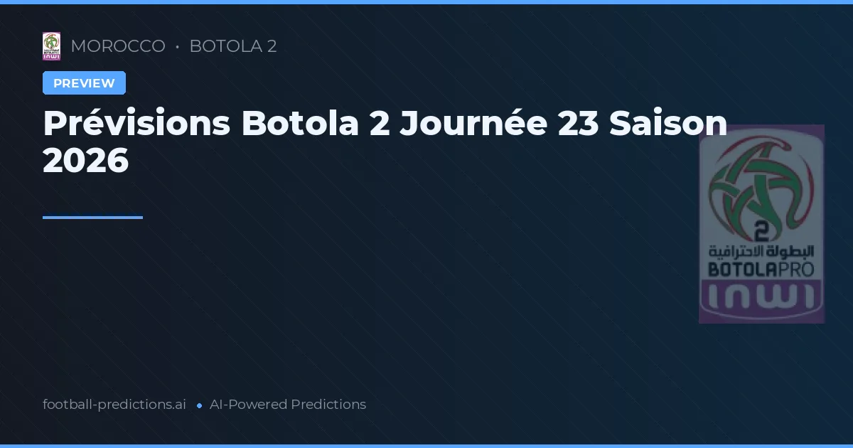 Prévisions Botola 2 Journée 23 Saison 2026