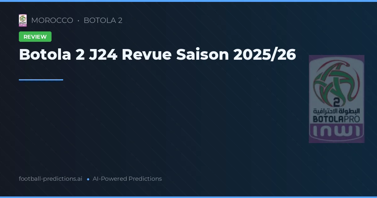 Botola 2 J24 Revue Saison 2025/26