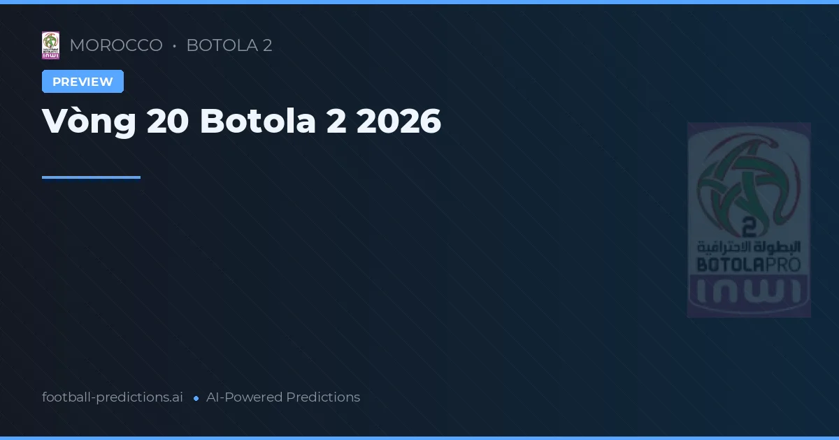 Vòng 20 Botola 2 2026