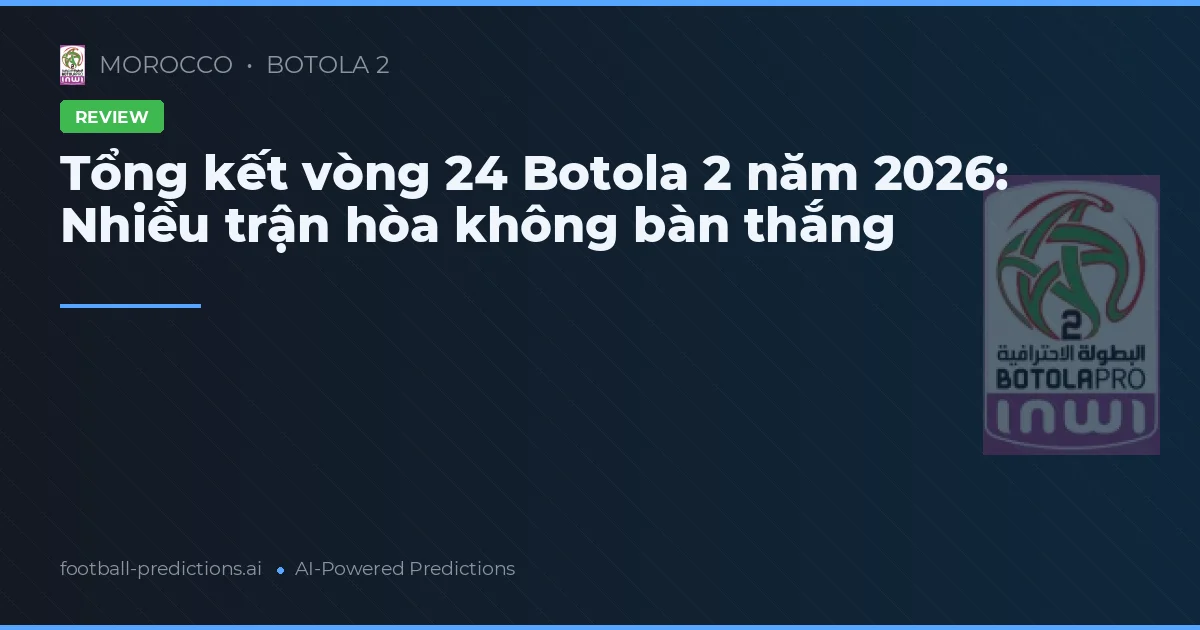 Tổng kết vòng 24 Botola 2 năm 2026: Nhiều trận hòa không bàn thắng
