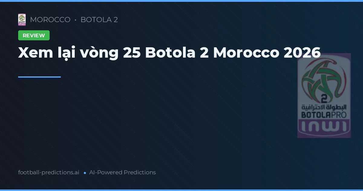Xem lại vòng 25 Botola 2 Morocco 2026