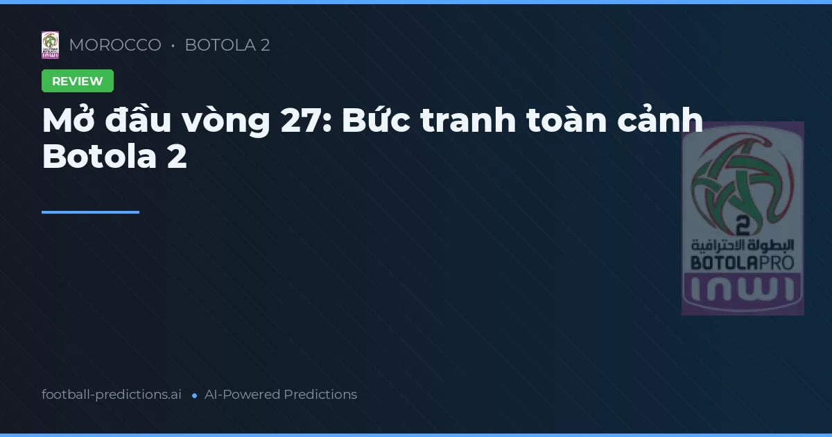 Mở đầu vòng 27: Bức tranh toàn cảnh Botola 2