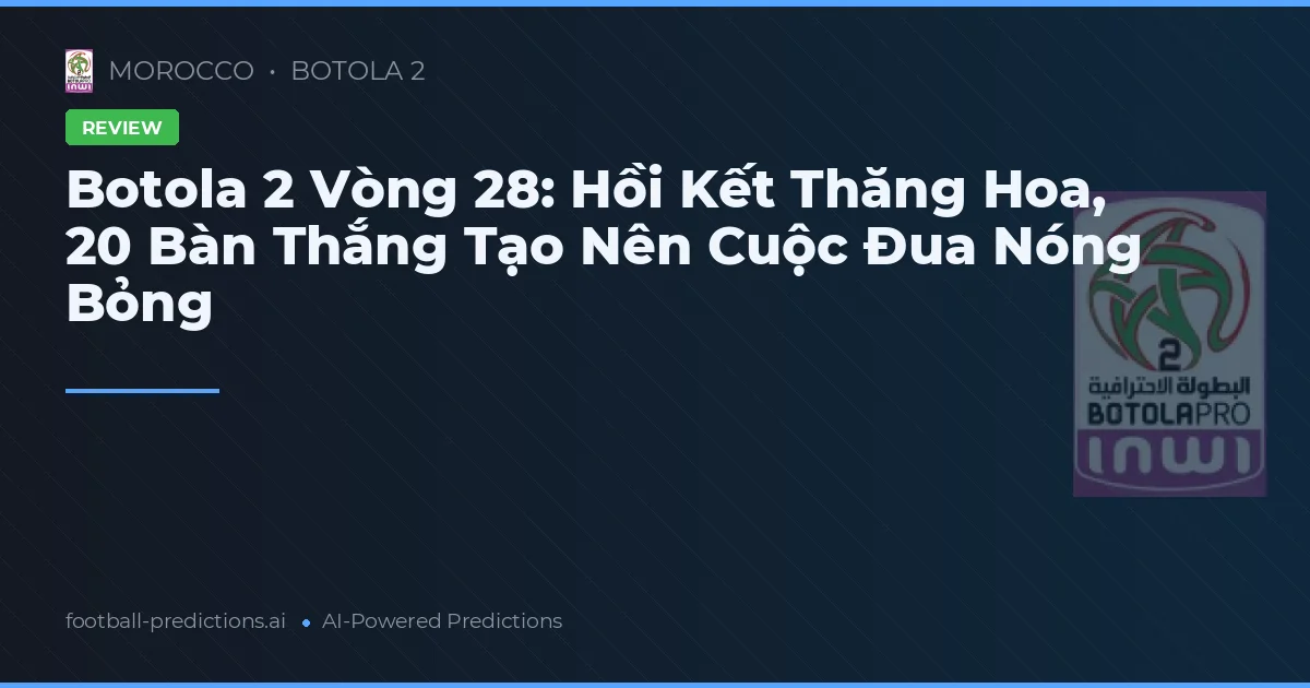 Botola 2 Vòng 28: Hồi Kết Thăng Hoa, 20 Bàn Thắng Tạo Nên Cuộc Đua Nóng Bỏng