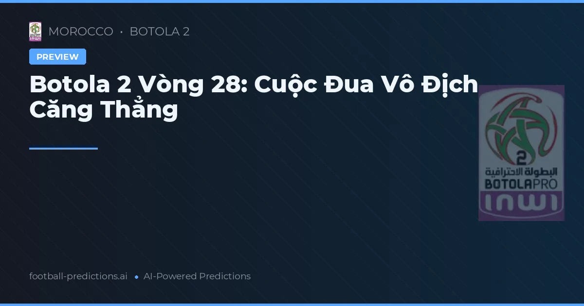 Botola 2 Vòng 28: Cuộc Đua Vô Địch Căng Thẳng