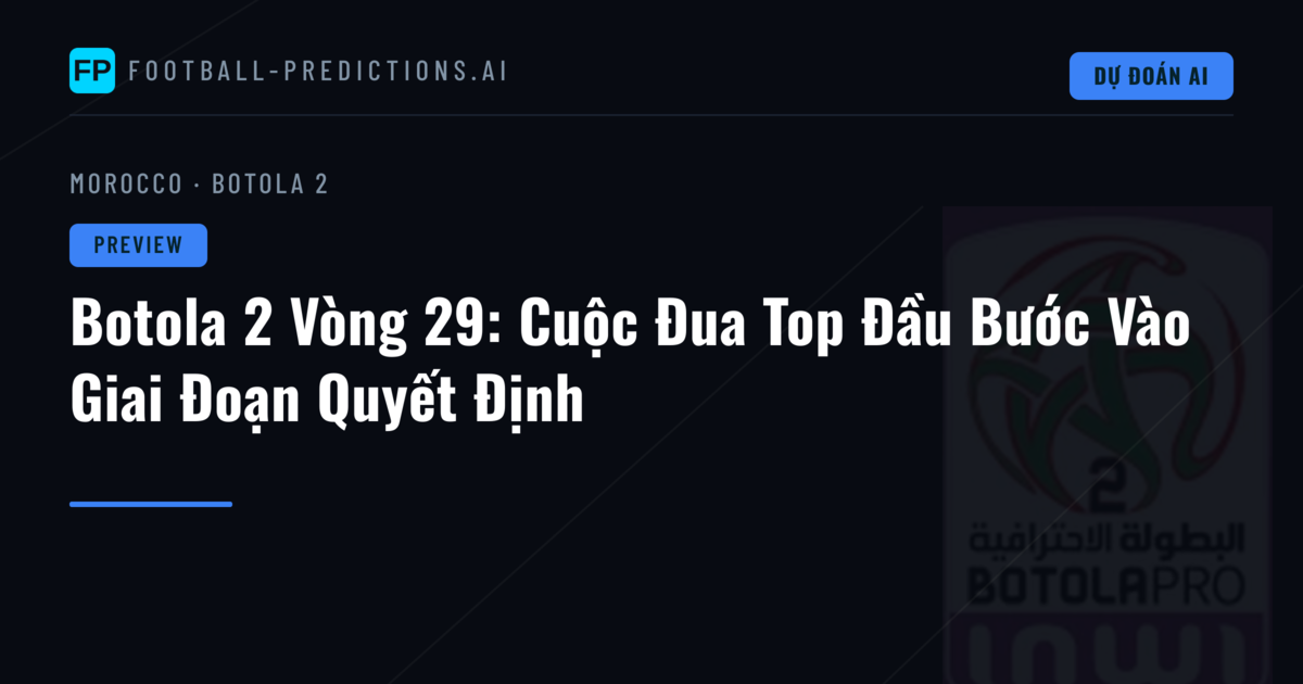 Botola 2 Vòng 29: Cuộc Đua Top Đầu Bước Vào Giai Đoạn Quyết Định