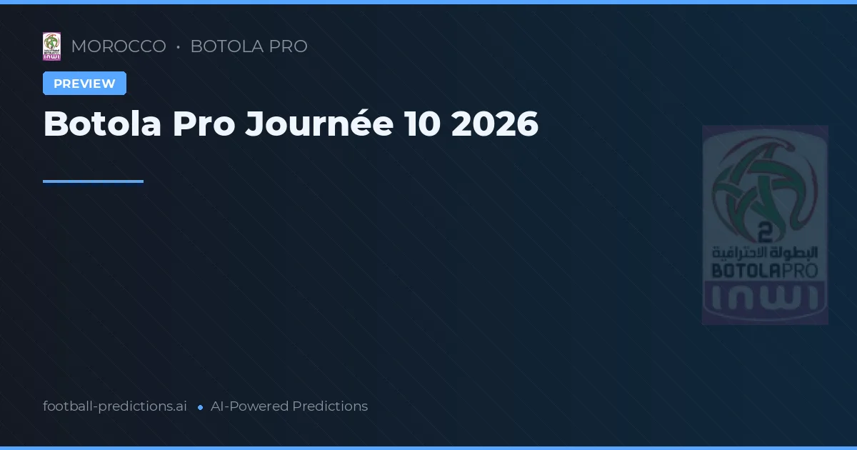 Botola Pro Journée 10 2026
