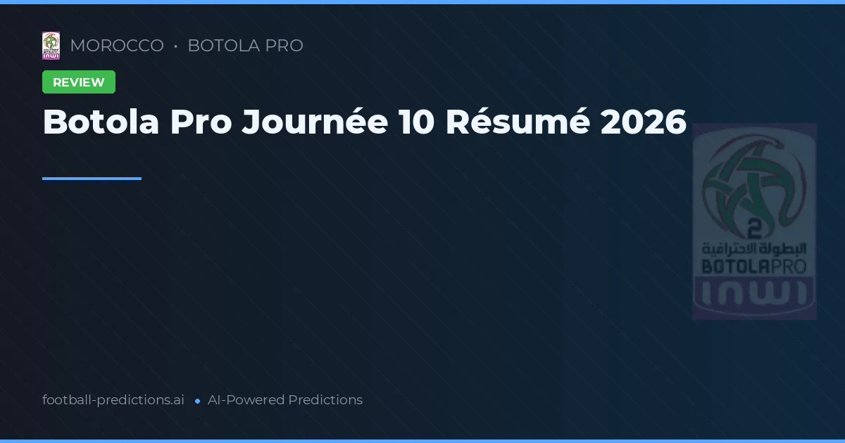Botola Pro Journée 10 Résumé 2026