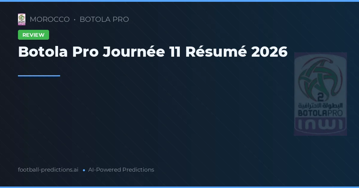 Botola Pro Journée 11 Résumé 2026