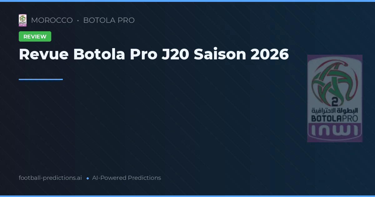 Revue Botola Pro J20 Saison 2026