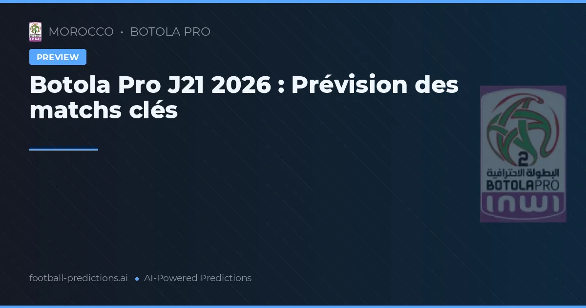 Botola Pro J21 2026 : Prévision des matchs clés
