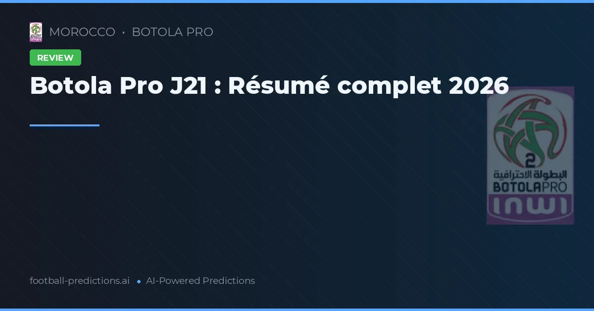 Botola Pro J21 : Résumé complet 2026