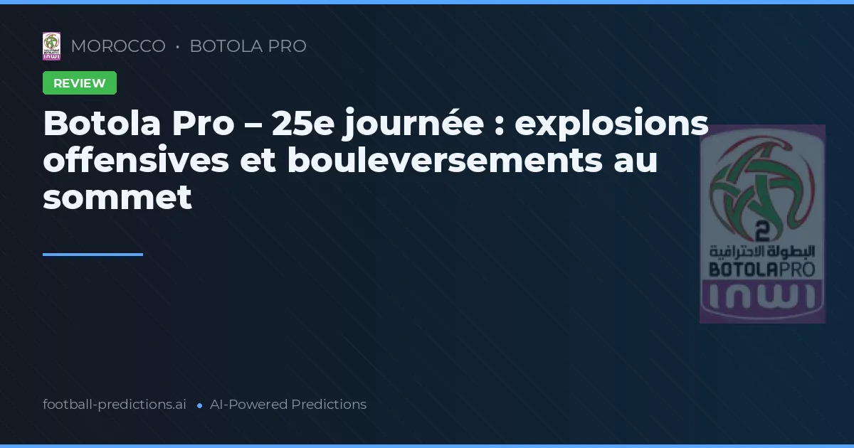 Botola Pro – 25e journée : explosions offensives et bouleversements au sommet