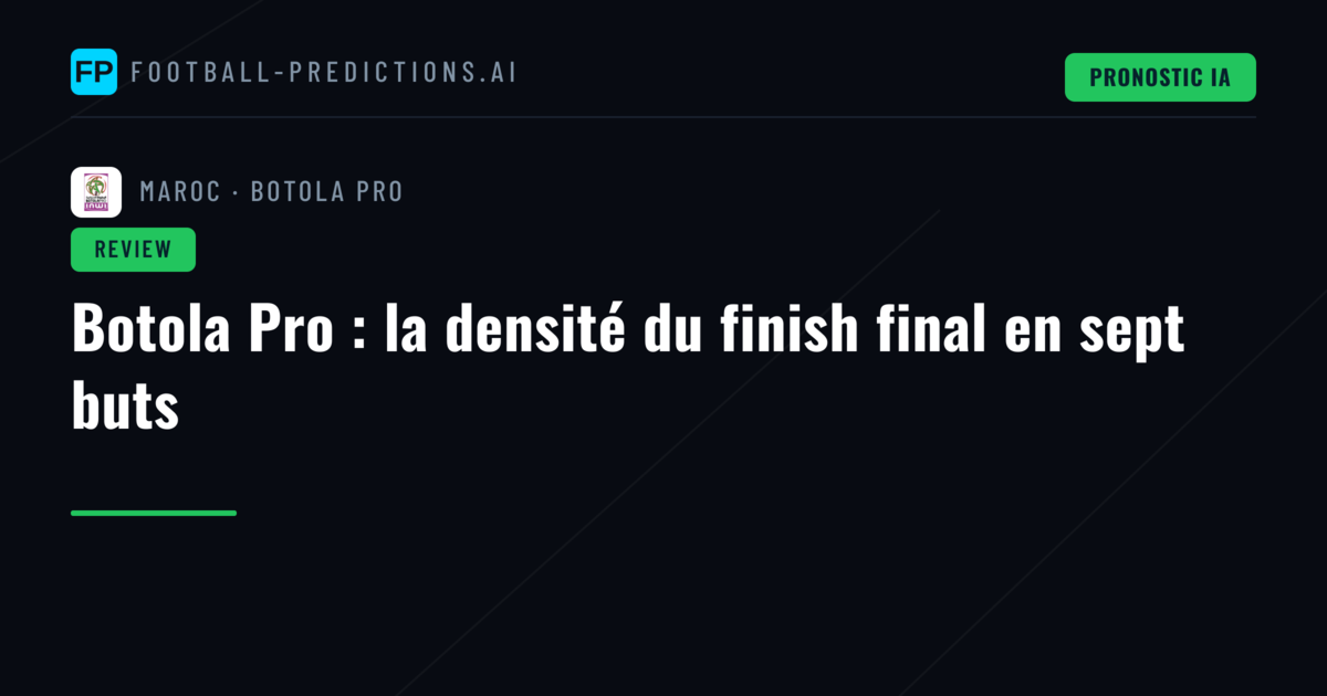 Botola Pro : la densité du finish final en sept buts