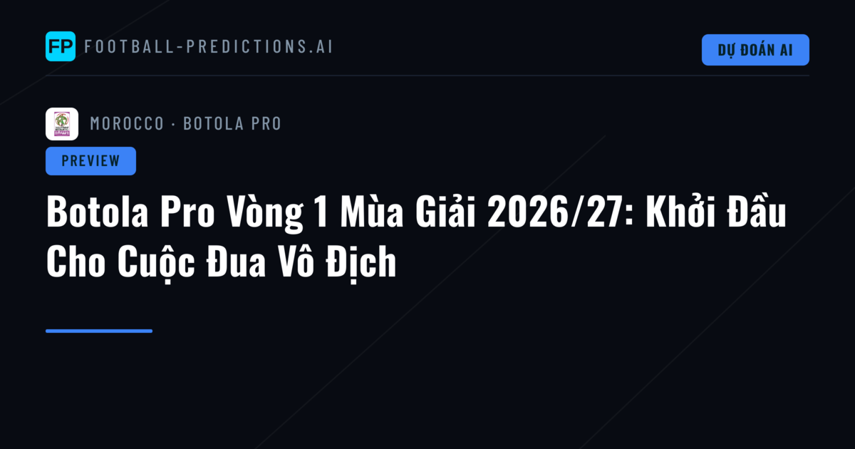 Botola Pro Vòng 1 Mùa Giải 2026/27: Khởi Đầu Cho Cuộc Đua Vô Địch