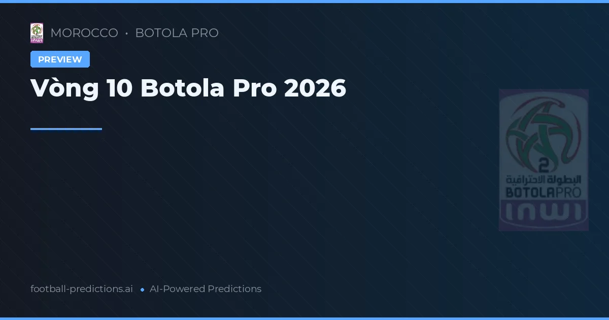 Vòng 10 Botola Pro 2026