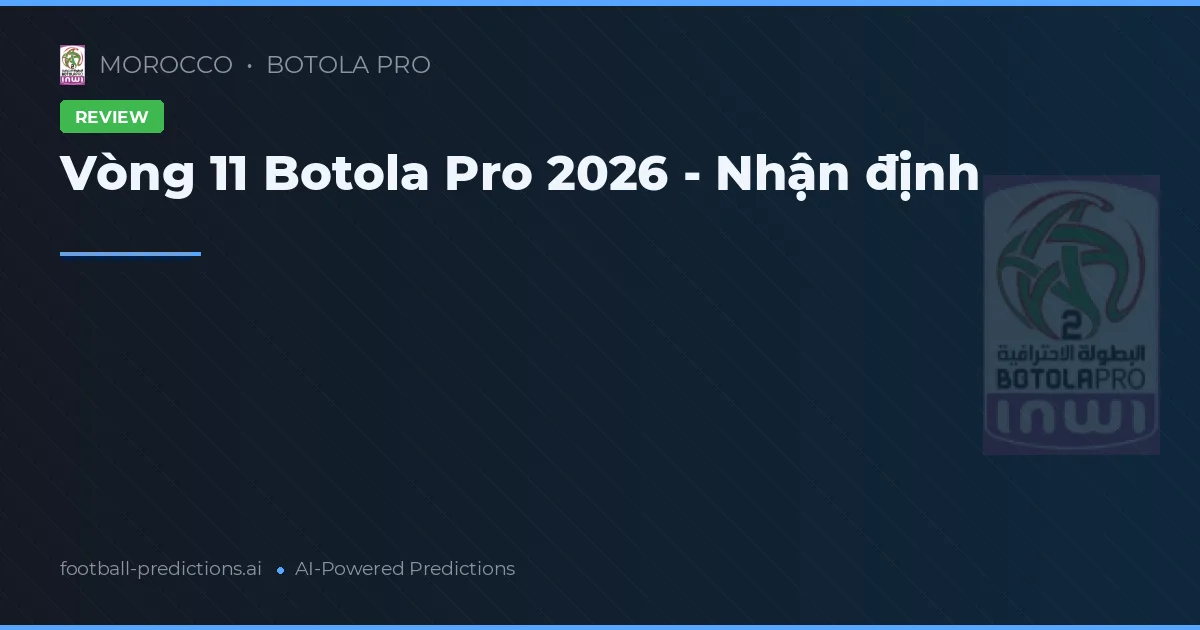 Vòng 11 Botola Pro 2026 - Nhận định