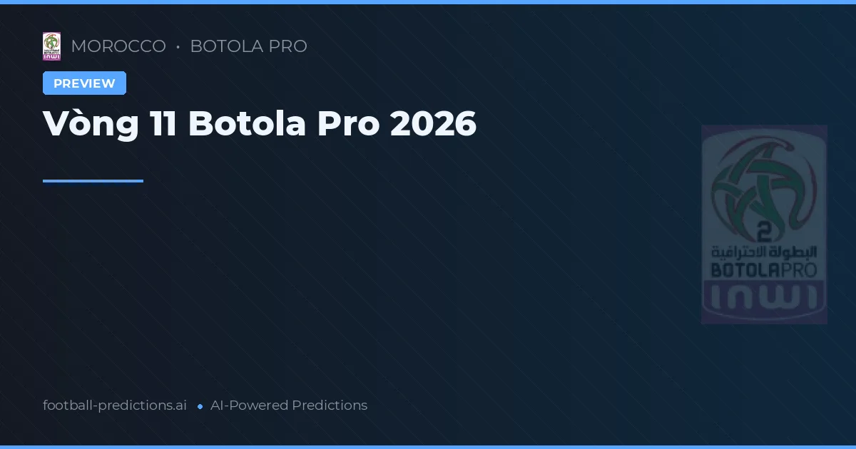 Vòng 11 Botola Pro 2026