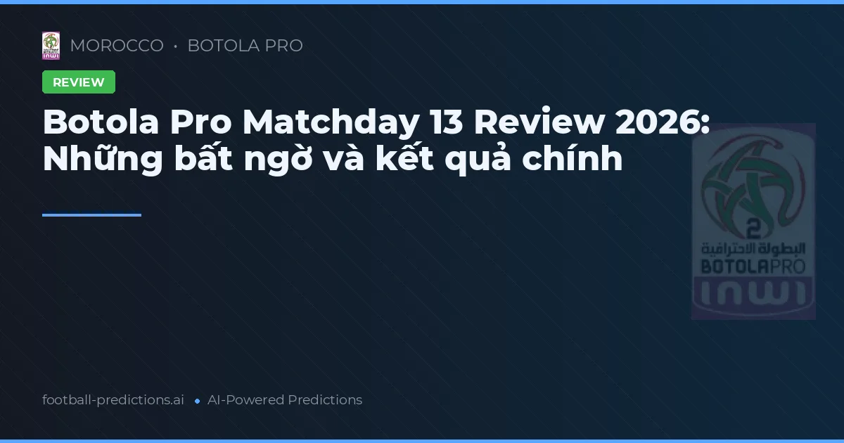 Botola Pro Matchday 13 Review 2026: Những bất ngờ và kết quả chính