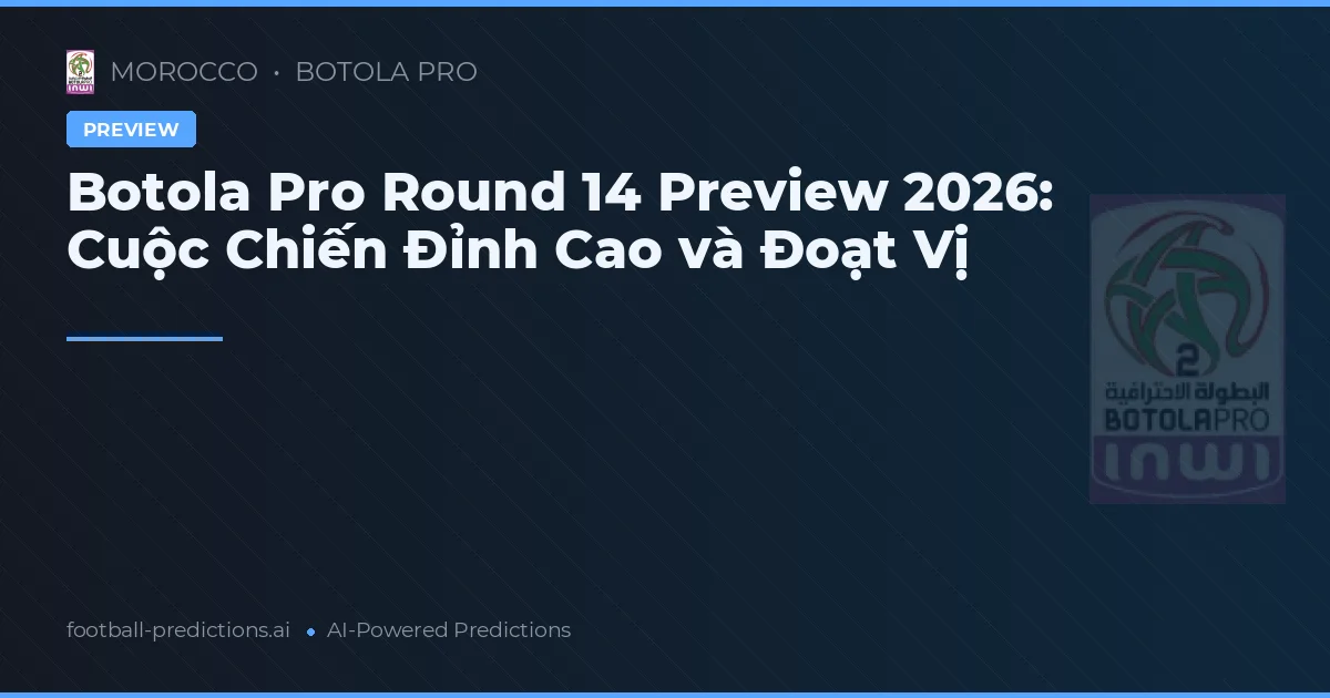 Botola Pro Round 14 Preview 2026: Cuộc Chiến Đỉnh Cao và Đoạt Vị