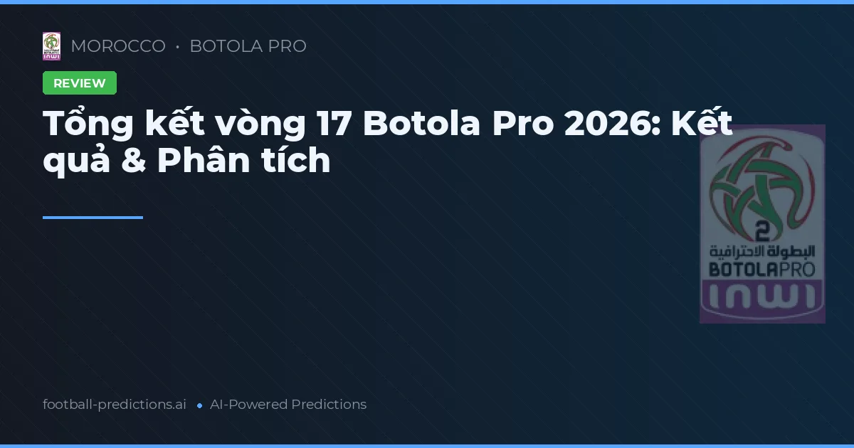 Tổng kết vòng 17 Botola Pro 2026: Kết quả & Phân tích