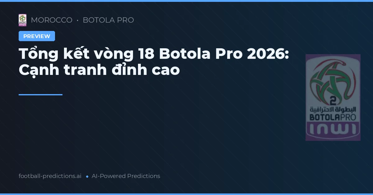Tổng kết vòng 18 Botola Pro 2026: Cạnh tranh đỉnh cao