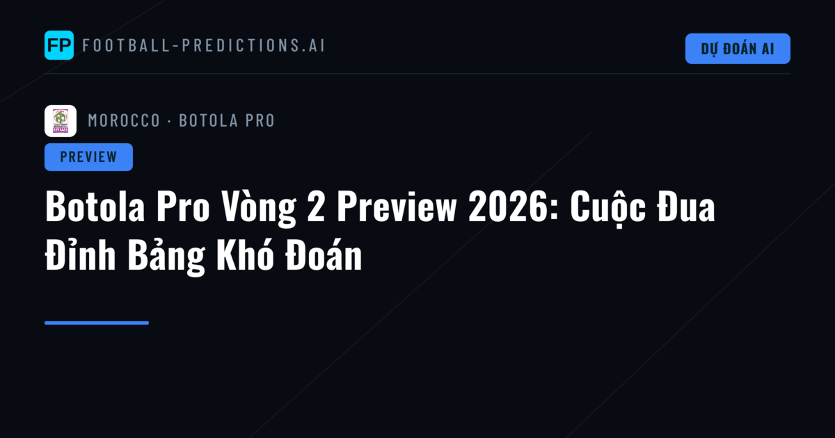 Botola Pro Vòng 2 Preview 2026: Cuộc Đua Đỉnh Bảng Khó Đoán