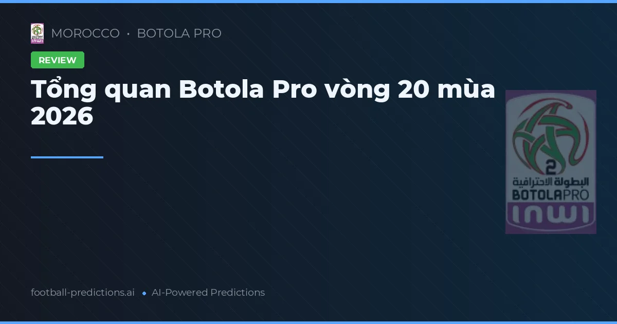 Tổng quan Botola Pro vòng 20 mùa 2026