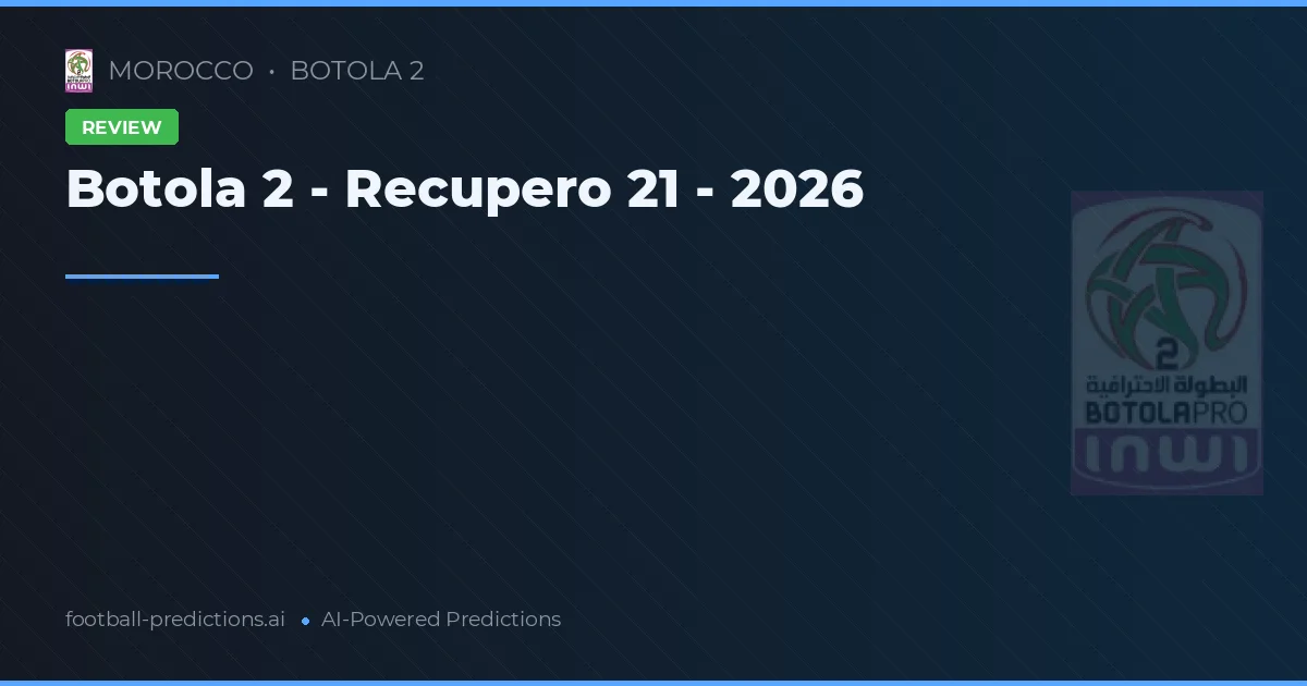 Botola 2 - Recupero 21 - 2026