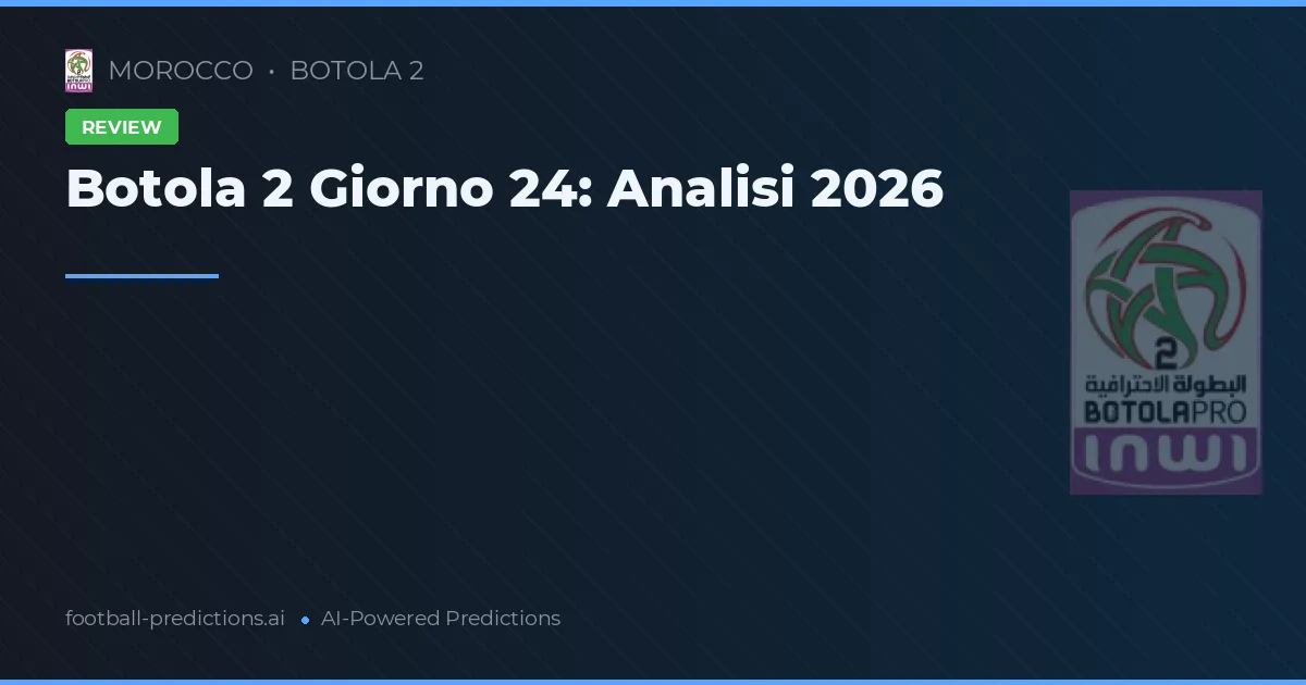 Botola 2 Giorno 24: Analisi 2026