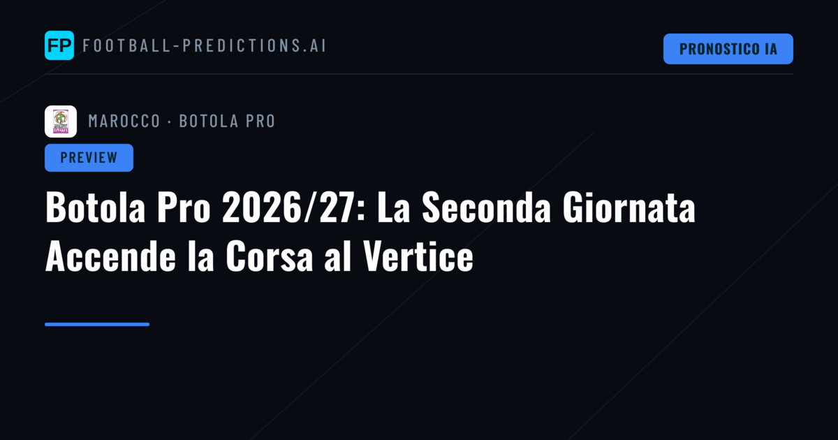 Botola Pro 2026/27: La Seconda Giornata Accende la Corsa al Vertice