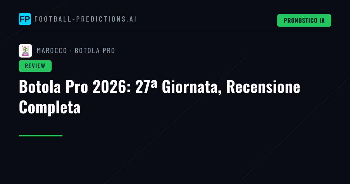 Botola Pro 2026: 27ª Giornata, Recensione Completa