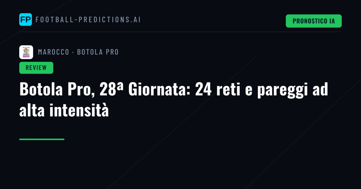 Botola Pro, 28ª Giornata: 24 reti e pareggi ad alta intensità