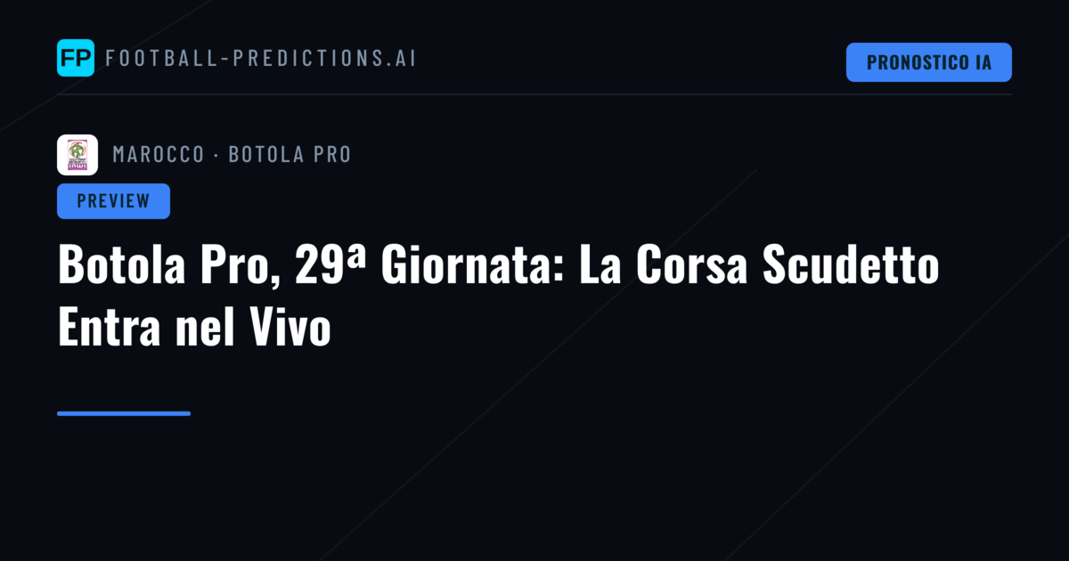 Botola Pro, 29ª Giornata: La Corsa Scudetto Entra nel Vivo
