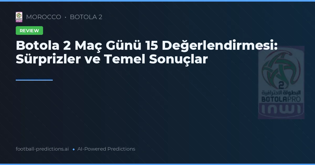 Botola 2 Maç Günü 15 Değerlendirmesi: Sürprizler ve Temel Sonuçlar