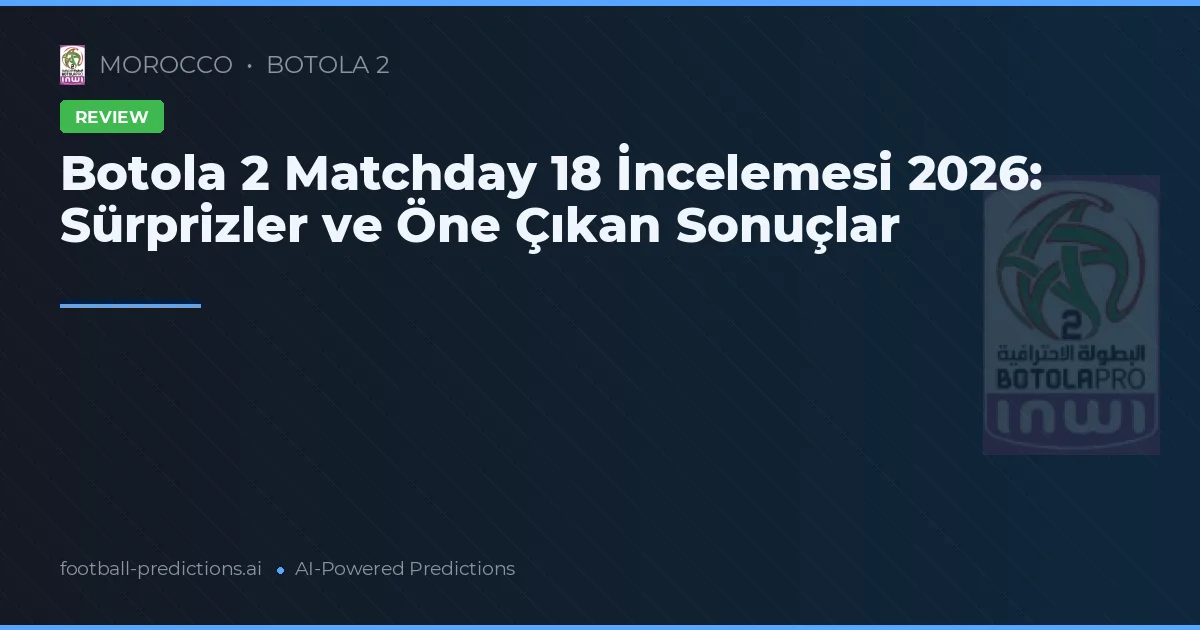 Botola 2 Matchday 18 İncelemesi 2026: Sürprizler ve Öne Çıkan Sonuçlar