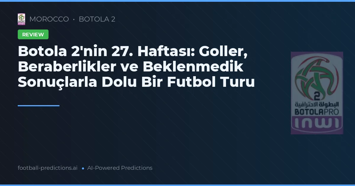 Botola 2'nin 27. Haftası: Goller, Beraberlikler ve Beklenmedik Sonuçlarla Dolu Bir Futbol Turu