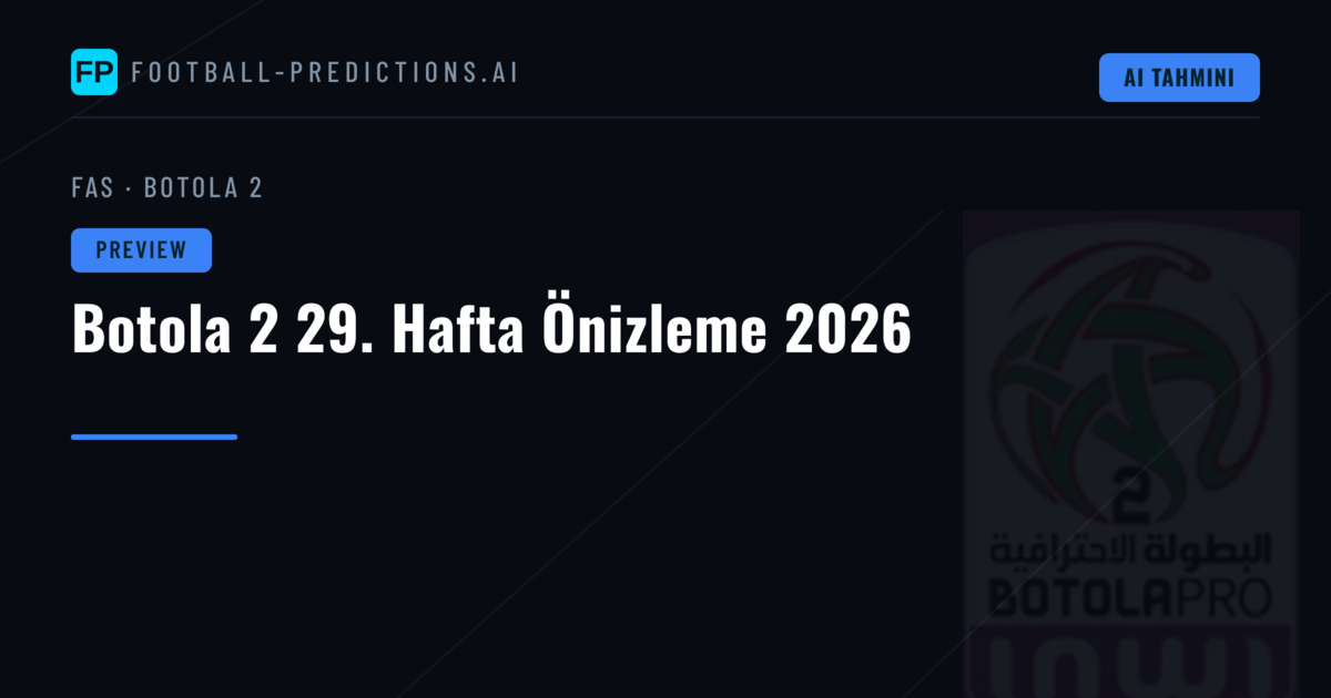 Botola 2 29. Hafta Önizleme 2026